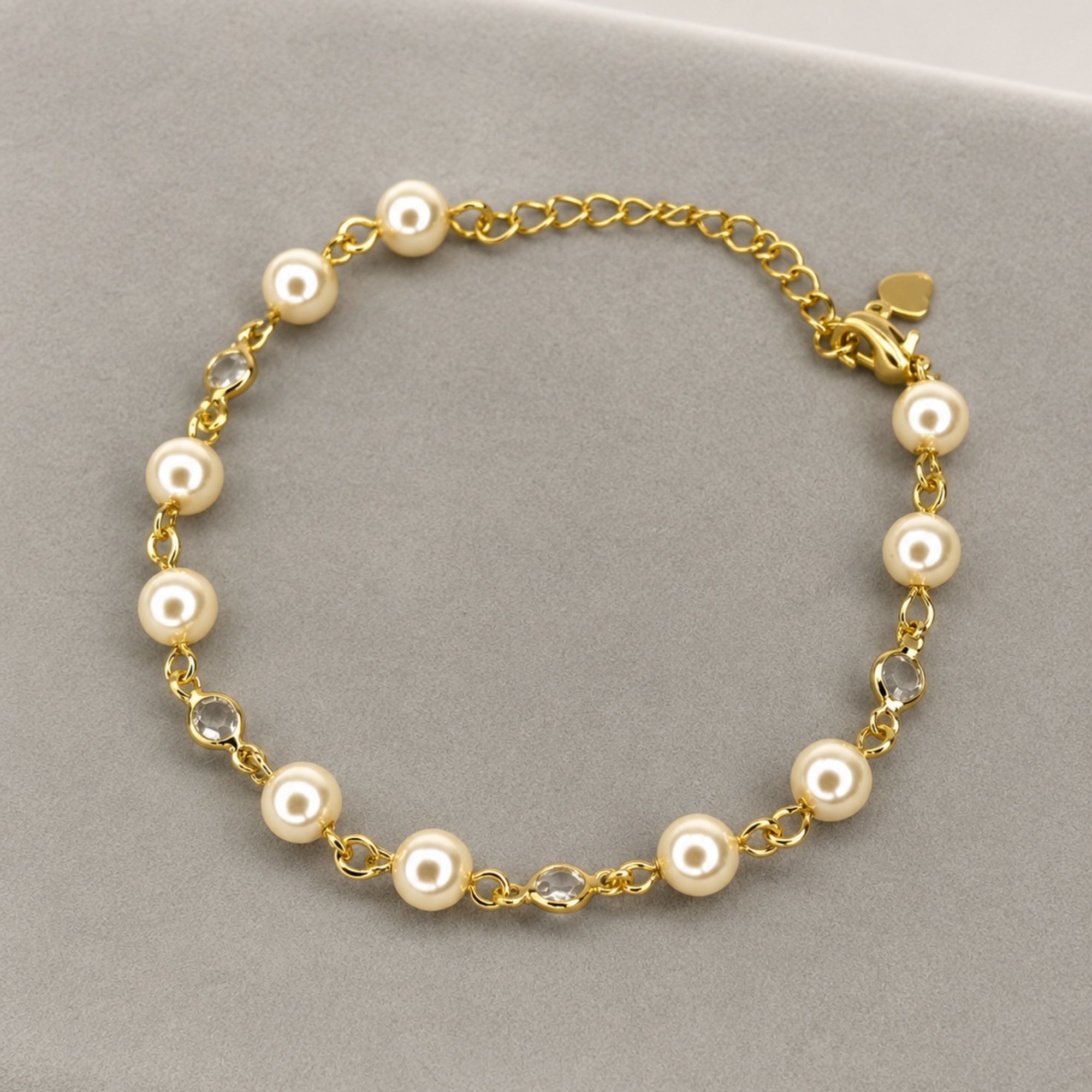 Pulseira com pérolas e zircônias Briliah